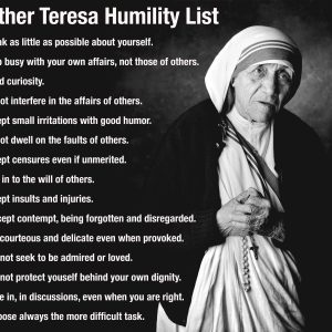 Mother Teresa’s Humility List